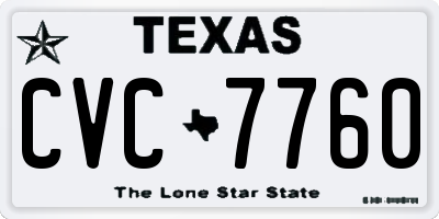 TX license plate CVC7760