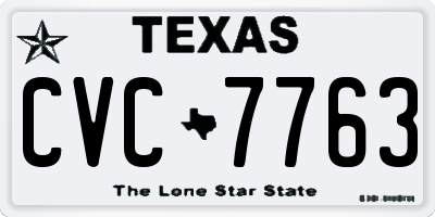TX license plate CVC7763