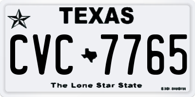 TX license plate CVC7765