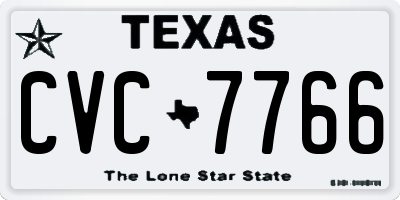 TX license plate CVC7766