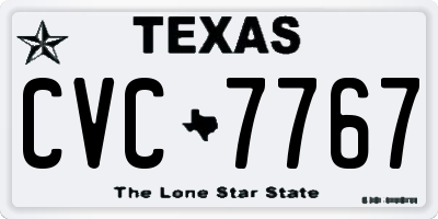 TX license plate CVC7767