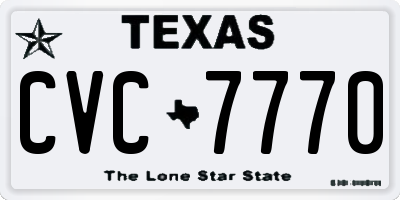 TX license plate CVC7770