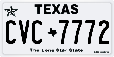 TX license plate CVC7772