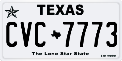 TX license plate CVC7773
