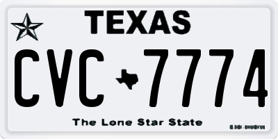 TX license plate CVC7774