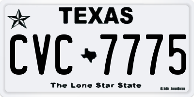 TX license plate CVC7775