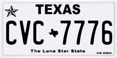 TX license plate CVC7776