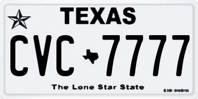 TX license plate CVC7777
