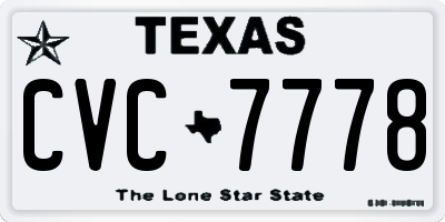 TX license plate CVC7778