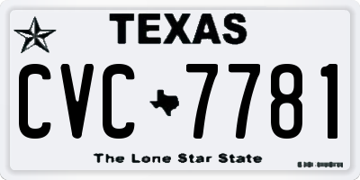 TX license plate CVC7781