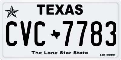 TX license plate CVC7783