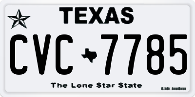 TX license plate CVC7785