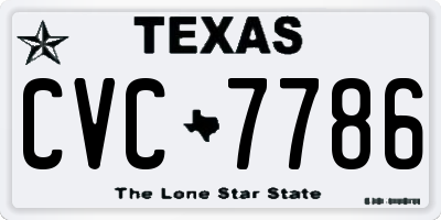 TX license plate CVC7786