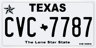 TX license plate CVC7787