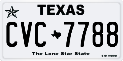 TX license plate CVC7788