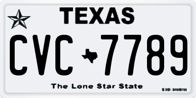 TX license plate CVC7789