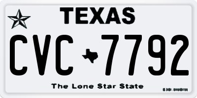 TX license plate CVC7792
