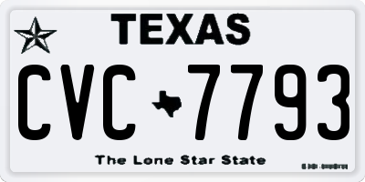 TX license plate CVC7793