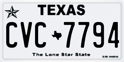TX license plate CVC7794