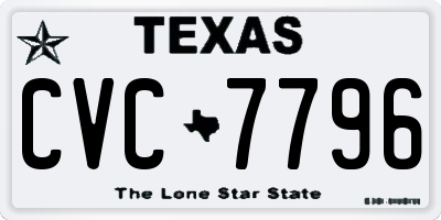 TX license plate CVC7796