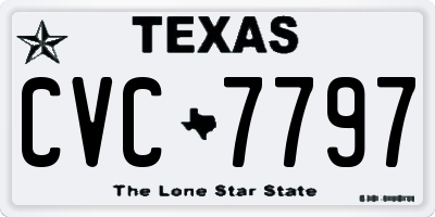 TX license plate CVC7797
