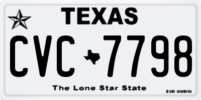 TX license plate CVC7798