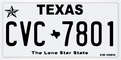TX license plate CVC7801