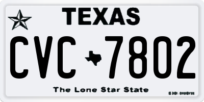 TX license plate CVC7802