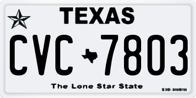 TX license plate CVC7803