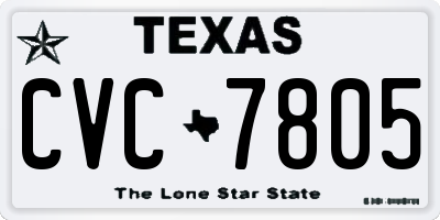 TX license plate CVC7805