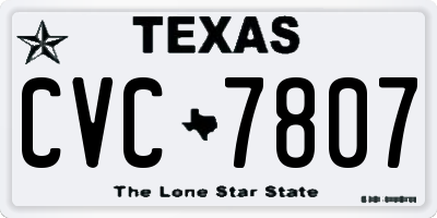 TX license plate CVC7807