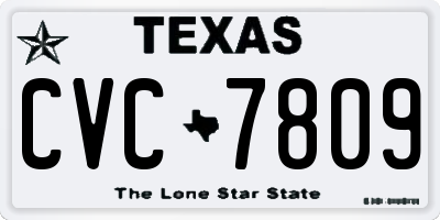 TX license plate CVC7809
