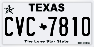 TX license plate CVC7810