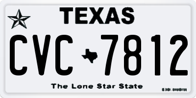 TX license plate CVC7812