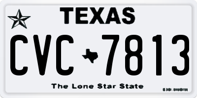 TX license plate CVC7813