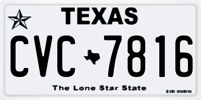 TX license plate CVC7816