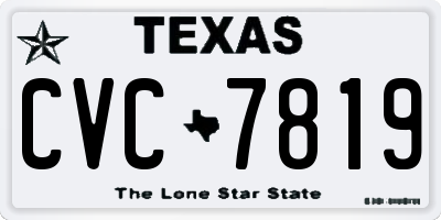 TX license plate CVC7819