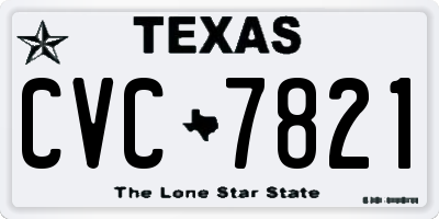 TX license plate CVC7821