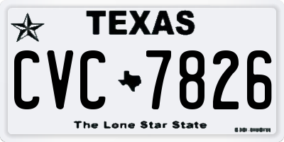 TX license plate CVC7826