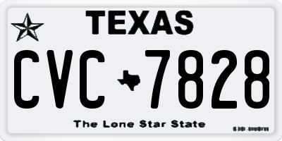 TX license plate CVC7828