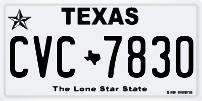 TX license plate CVC7830