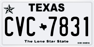 TX license plate CVC7831