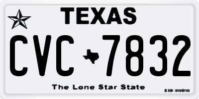 TX license plate CVC7832