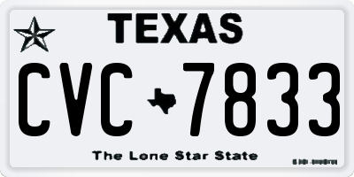 TX license plate CVC7833