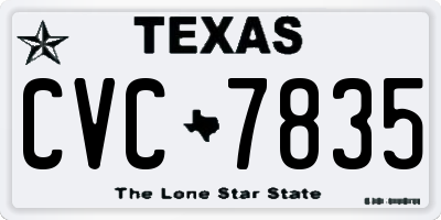 TX license plate CVC7835