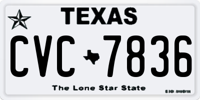 TX license plate CVC7836