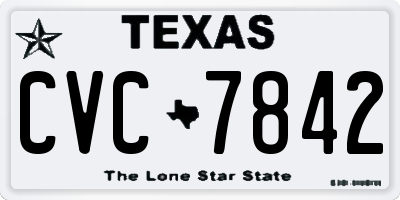 TX license plate CVC7842