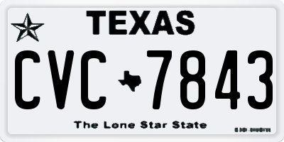 TX license plate CVC7843