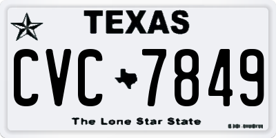 TX license plate CVC7849
