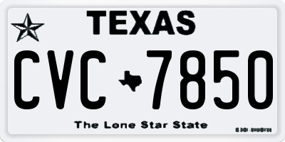 TX license plate CVC7850
